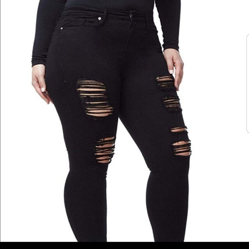 Women Plus Size Distressed Skinny Jeans